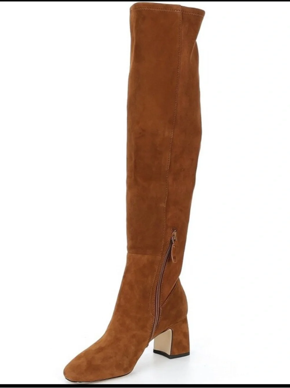COLE HAAN GEORGETTE OVER THE KNEE BOOTS IN TOBACCO SUEDE 5 - Picture 3 of 11